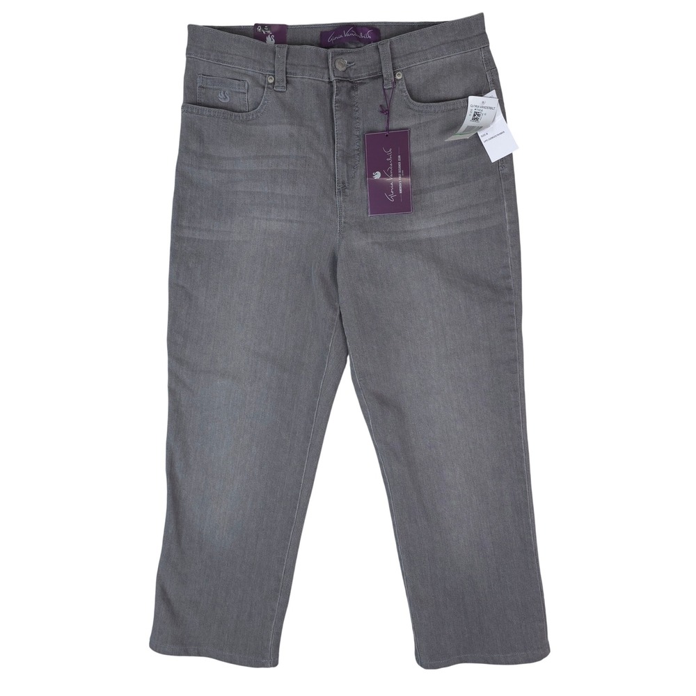 Gloria Vanderbilt Amanda Jeans Women 8 Gray Tapered Leg Classic Rise Crop New